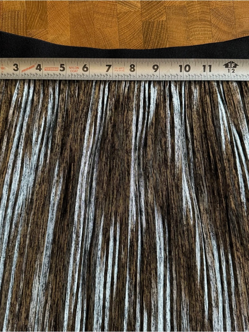 Joe B Pleated Metallic Silver and Black Midi Skirt - Picture 4 of 5